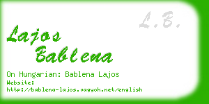 lajos bablena business card